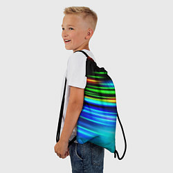 Рюкзак-мешок Абстрактные неоновые полосы, цвет: 3D-принт — фото 2