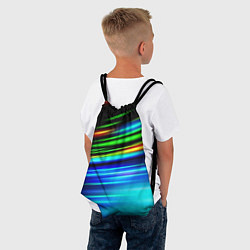 Рюкзак-мешок Абстрактные неоновые полосы, цвет: 3D-принт — фото 2