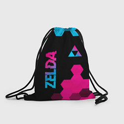 Рюкзак-мешок Zelda - neon gradient: надпись, символ, цвет: 3D-принт