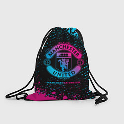 Рюкзак-мешок Manchester United - neon gradient, цвет: 3D-принт