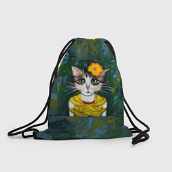 Рюкзак-мешок Грустная кошка Фриды Кало из нейросети, цвет: 3D-принт