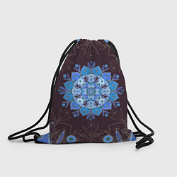 Рюкзак-мешок Мандала-цветок Голубая снежинка, цвет: 3D-принт