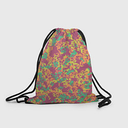Рюкзак-мешок Цифровой камуфляж - сиренево-зеленый, цвет: 3D-принт