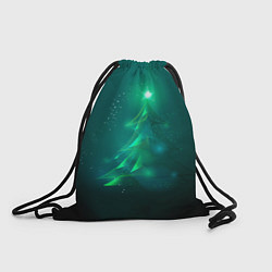 Рюкзак-мешок Новогодняя неоновая кибер-елочка, цвет: 3D-принт