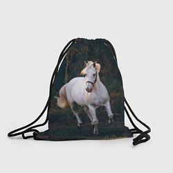 Рюкзак-мешок Скачущая белая лошадь, цвет: 3D-принт