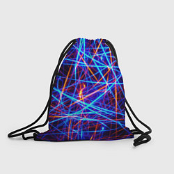 Рюкзак-мешок Красно-синие неоновые линии, цвет: 3D-принт