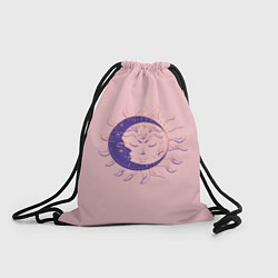 Рюкзак-мешок Спящие солнце и месяц в стиле модерн, цвет: 3D-принт