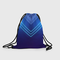 Рюкзак-мешок Глубокий синий с неоновыми полосами, цвет: 3D-принт