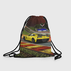 Рюкзак-мешок Chevrolet Corvette на гоночной трассе, цвет: 3D-принт