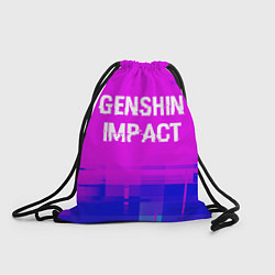Рюкзак-мешок Genshin Impact glitch text effect: символ сверху, цвет: 3D-принт