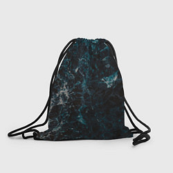 Рюкзак-мешок Синий мрамор с прожилками, цвет: 3D-принт