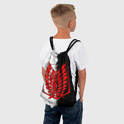 Рюкзак-мешок Атака титанов - Красный Разведкорпус, цвет: 3D-принт — фото 2