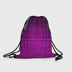 Рюкзак-мешок Абстрактный мозаичный черно - пурпурный узор, цвет: 3D-принт