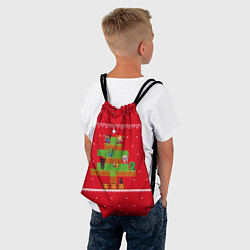 Рюкзак-мешок Майнкрафт : Новогодний свитер, цвет: 3D-принт — фото 2