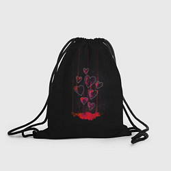 Рюкзак-мешок Сердца, истекающие кровью, цвет: 3D-принт