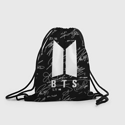 Рюкзак-мешок BTS - Автографы, цвет: 3D-принт