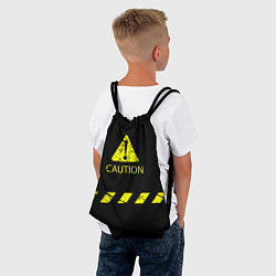 Рюкзак-мешок CAUTION - Осторожно опасность, цвет: 3D-принт — фото 2