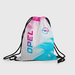 Рюкзак-мешок Opel neon gradient style: надпись, символ, цвет: 3D-принт