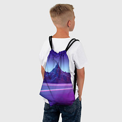 Рюкзак-мешок Neon mountains - Vaporwave, цвет: 3D-принт — фото 2