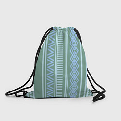 Рюкзак-мешок Зелёные и синие абстрактные узоры, цвет: 3D-принт
