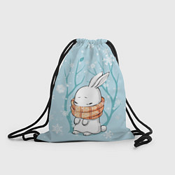 Рюкзак-мешок Кролик в снеженом лесу, цвет: 3D-принт