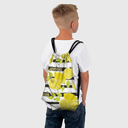 Рюкзак-мешок Лимон на чёрно-белом фоне, цвет: 3D-принт — фото 2