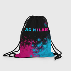 Рюкзак-мешок AC Milan - neon gradient: символ сверху, цвет: 3D-принт