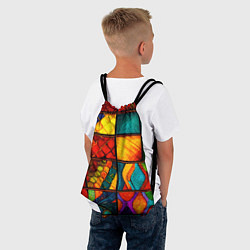 Рюкзак-мешок Лоскутная мозаика - пэчворк, цвет: 3D-принт — фото 2