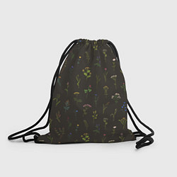 Рюкзак-мешок Полевые растения на темном фоне, цвет: 3D-принт