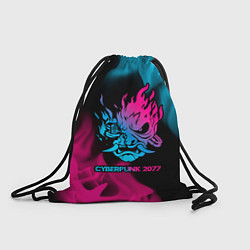 Рюкзак-мешок Cyberpunk 2077 - neon gradient, цвет: 3D-принт