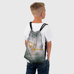 Рюкзак-мешок Абстрактный серый туман и золотая краска, цвет: 3D-принт — фото 2