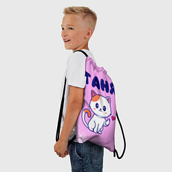 Рюкзак-мешок Таня кошечка с сердечком, цвет: 3D-принт — фото 2
