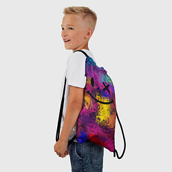 Рюкзак-мешок Смайлик с брызгами краски, цвет: 3D-принт — фото 2