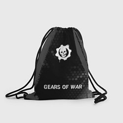 Рюкзак-мешок Gears of War glitch на темном фоне: символ, надпис, цвет: 3D-принт