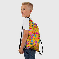Рюкзак-мешок Нарисованные цветы - орнамент, цвет: 3D-принт — фото 2