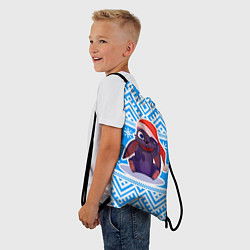 Рюкзак-мешок Новогодний кролик - синий свитер, цвет: 3D-принт — фото 2