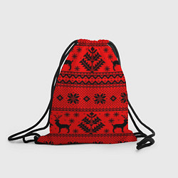 Рюкзак-мешок Happy new year, black deer, цвет: 3D-принт