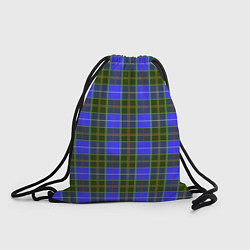 Рюкзак-мешок Ткань Шотландка сине-зелёная, цвет: 3D-принт