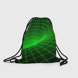 Рюкзак-мешок Зелёная неоновая чёрная дыра, цвет: 3D-принт