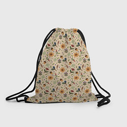 Рюкзак-мешок Растения на бежевом фоне, цвет: 3D-принт