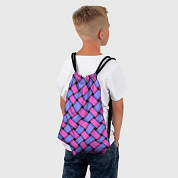 Рюкзак-мешок Фиолетово-сиреневая плетёнка - оптическая иллюзия, цвет: 3D-принт — фото 2