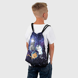 Рюкзак-мешок Три котика в открытом космосе, цвет: 3D-принт — фото 2