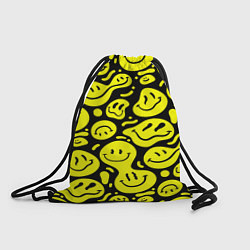 Рюкзак-мешок Кислотный желтый смайлик, цвет: 3D-принт