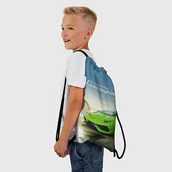 Рюкзак-мешок Ламборджини на берегу океана, цвет: 3D-принт — фото 2