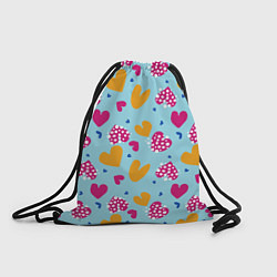 Рюкзак-мешок Сердце в горошек, цвет: 3D-принт
