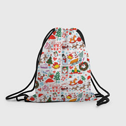 Рюкзак-мешок Новогодние символы, цвет: 3D-принт