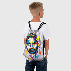 Рюкзак-мешок Портрет Тома Харди в геометрическом стиле, цвет: 3D-принт — фото 2