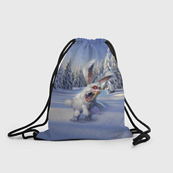 Рюкзак-мешок Свирепый новогодний зайчара, цвет: 3D-принт