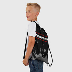 Рюкзак-мешок Георгий - в красной рамке на темном, цвет: 3D-принт — фото 2