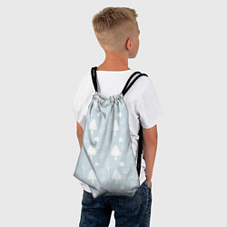 Рюкзак-мешок Зимние ёлочки, цвет: 3D-принт — фото 2